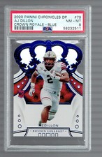 AJ Dillon 2020 Chronicles Draft Picks Crown Royale Blue Rookie PSA 8 Near Mint