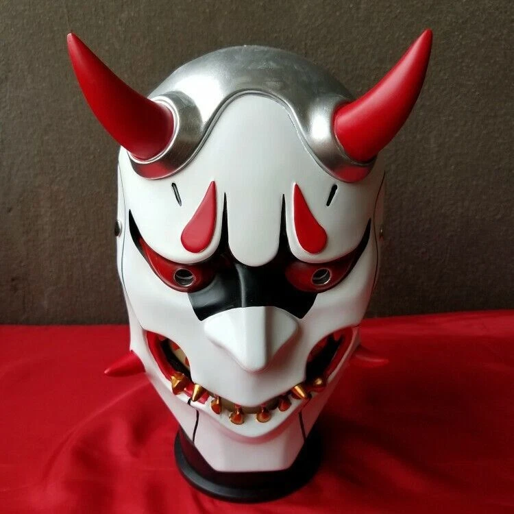 Media Máscara Japonesa FIESTAS GUIRCA | Ninja Negro De PVC Talla única | Accesorio De Disfraz Para Halloween Y Fiestas Temáticas De Anime | Fácil De Poner