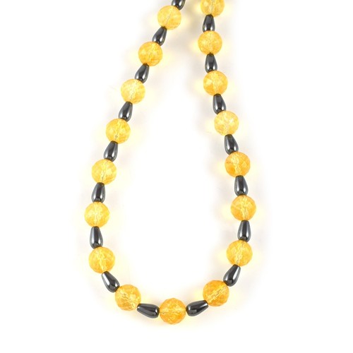 Natural Citrino & Hematita Curación Preciosas Cuentas Cadena 18" Hilos Collar De - Imagen 5 de 6