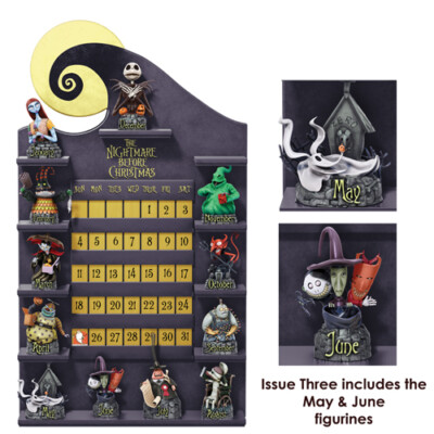 DISNEY Nightmare Before Christmas Perpetual CALENDAR Figurine Set of 2 MAY&JUNE