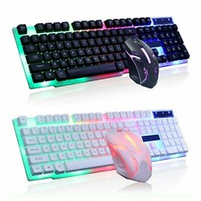 Computer Desktop Gaming Keyboard and Mouse Mechanical Feel LED Light Backlit 2