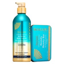 Makari Blue Crystal Reviving 2 pc Set - Brightening Moisturizing Lotion and Soap