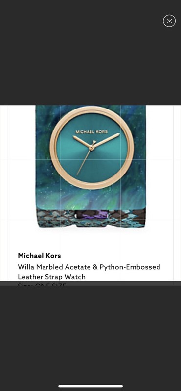 BRAND NEW MICHAEL KORS WILLA MARBLE ACETATE & PYTHON EMBOSSED WATCH