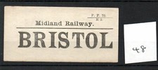 Midland Railway - MR - Luggage Label (48) Bristol