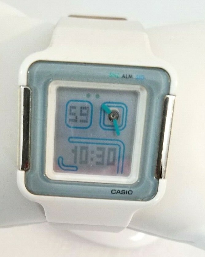Casio LCF-20 Ladies Analog Digital White POP TONE Watch Resin  