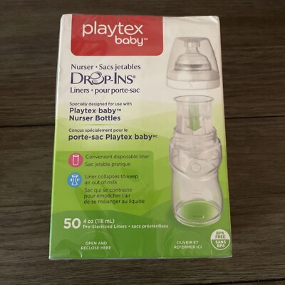 Playtex Baby Drop-Ins Liners Nurser Bottles Oz 50 Count Sealed