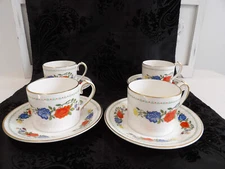 RARE! Vintage Aynsley Bone China England Rose Espresso Demi Cups/Saucers