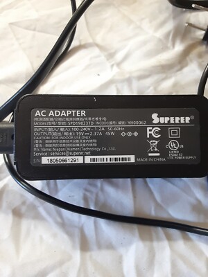 SUPERER AC ADAPTER SPD190237D 19.5 V  2.37 A 45W