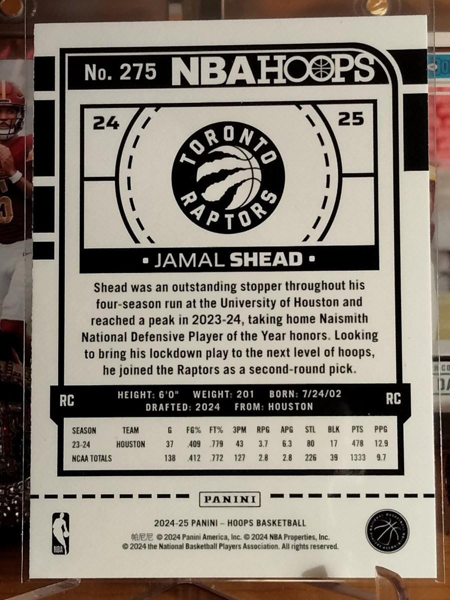 JAMAL SHEAD 2024-25 Panini Hoops Basketball ROOKIE CARD #275