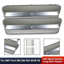 For Ford Sbf 289 302 351w Polished Fabricated Tall Valve Covers W Long Bolts