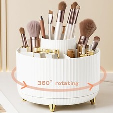 360 Rotate Makeup Brush Holder Organizer, Makeup Organizers Countertop, Makeup