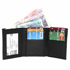 Boys RAS RFID Blocking Compact Genuine Leather Small Trifold Wallet 