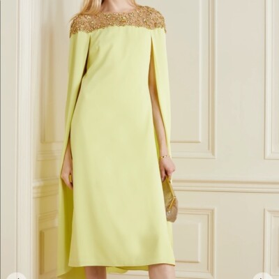 marchesa notte embellished tulle midi dress MARCHESA NOTTE Embellished tulle midi dress