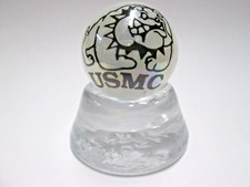 U.S.A. MARINES LOGO ON WHITE COLLECTOR MARBLE