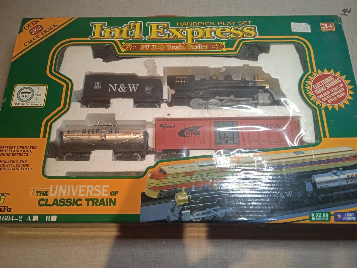 Tren Electrico Int'l Express de Juguete Vintage Locomotora Vagones