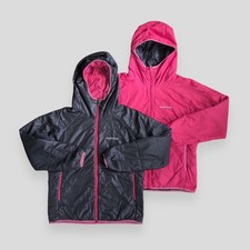 Montbell Women’s Puffer Jacket Reversible Grey Pink Light Down Medium