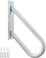 U-Shaped Powder Coated Handrail Outdoor Steps Wall Mount Railings White Porch