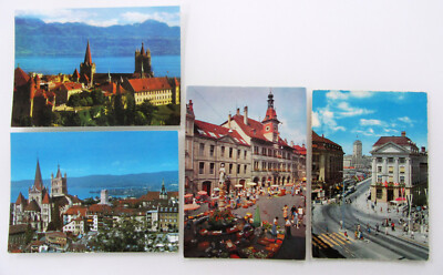 SCHWEIZ Postkarten Lot 4 x LAUSANNE color Ansichtskarten Switzerland Postcards