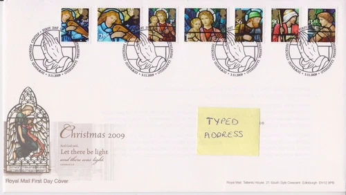 BETHLEHEM PMK GB ROYAL MAIL FDC 2009 CHRISTMAS STAMP SET
