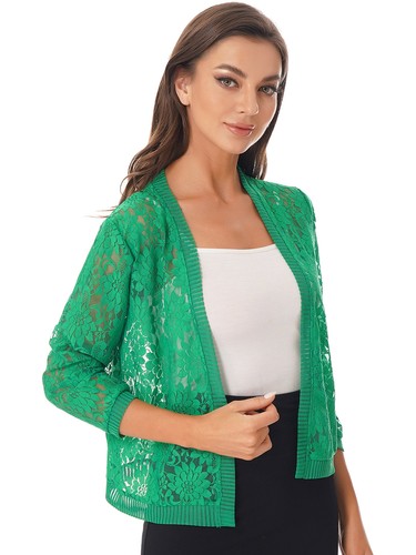 Women 3/4 Sleeve Bolero Shrugs Lace 