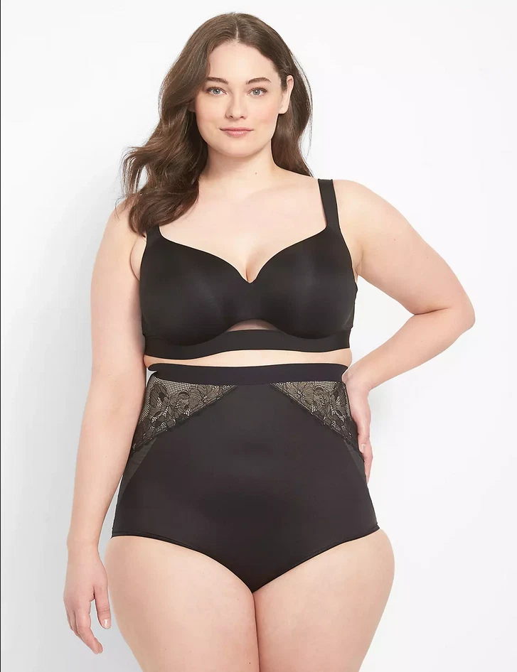 LANE BRYANT CACIQUE CONTROL WEAR BLACK HIGH WAIST BRIEF SHAPER