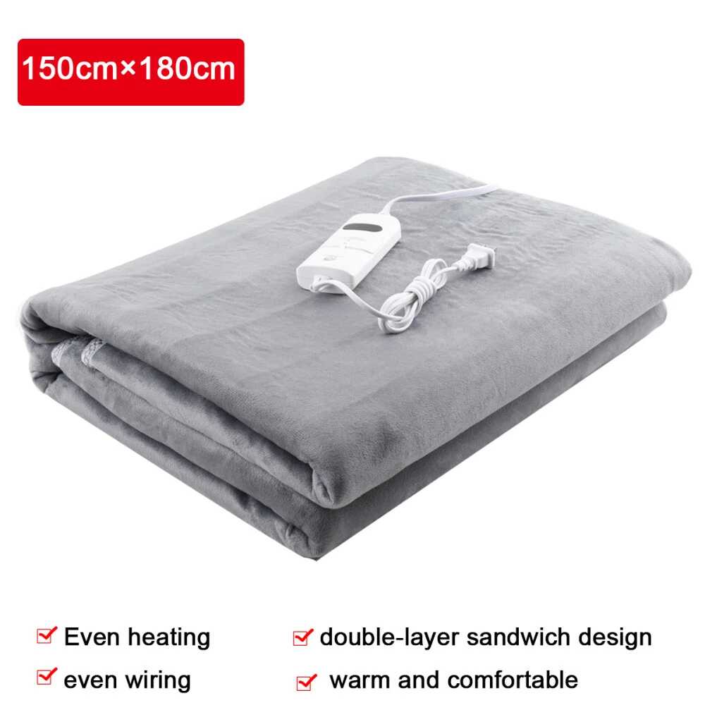 Electric Heated Blanket Soft Heated Throw 59×70.87u0026#034; with 2 Heating  Levels Gray | eBay