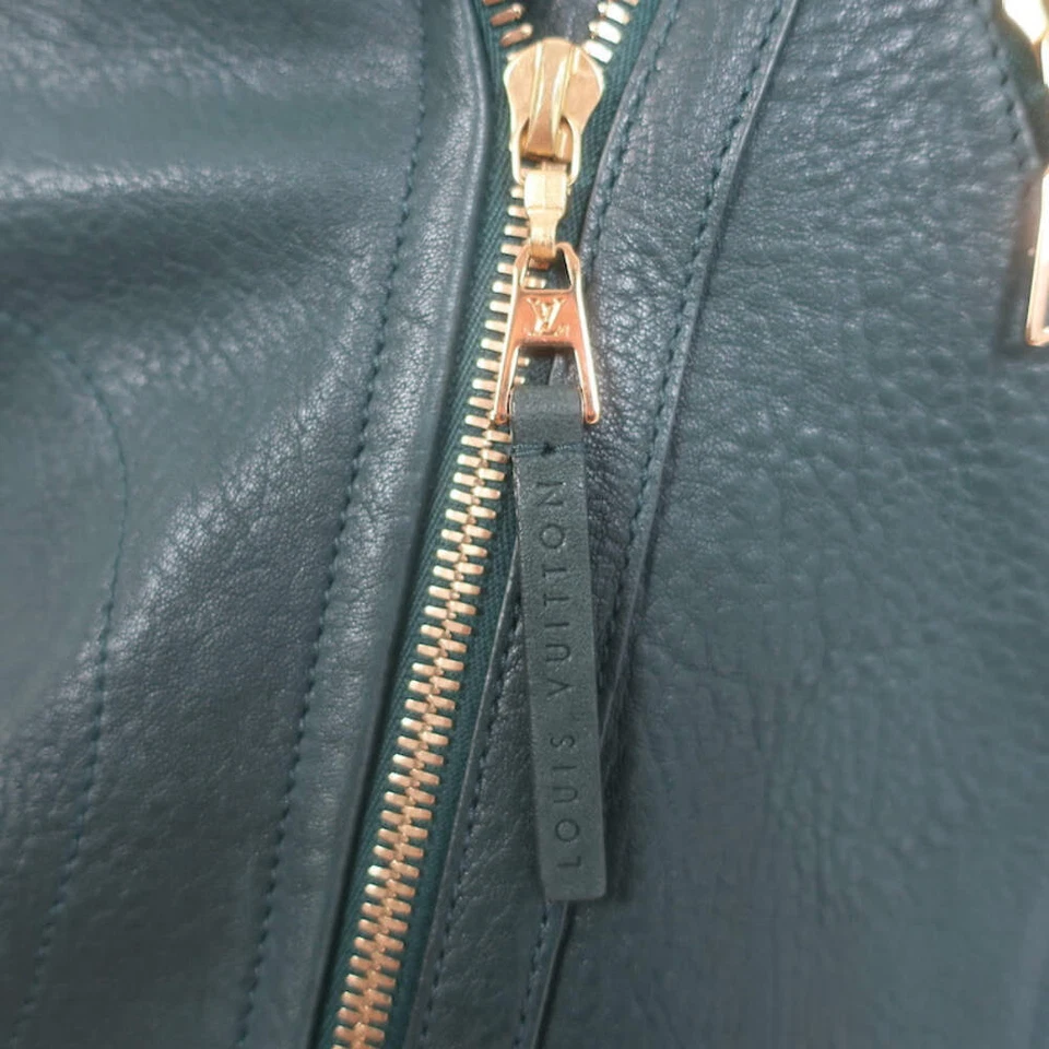 Louis Vuitton Convertible Biker Jacket Vest Emerald Leather Size 36 - Image 3 of 4