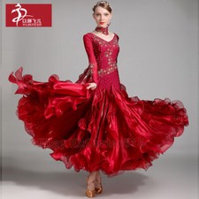 Modern Waltz Tango Smooth Latin Ballroom Competition Dance Long Dress Ball Gown