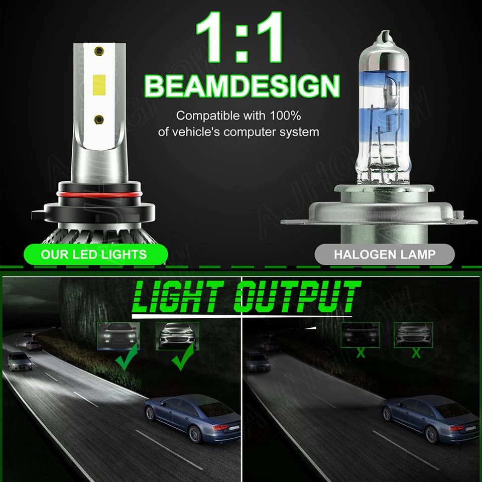 9005 + 9006 LED Headlight Bulb Hi / Low Beam for Freightliner Columbia 2000-2017 - Image 2 of 4