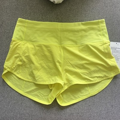 LULULEMON SPEED UP HR 2.5'' SHORT size-8 *LINED HIGHLIGHT YELLOW NEW
