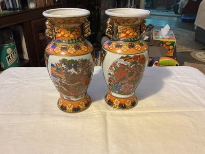 pair of colorful vases by k's collection 6'' tall