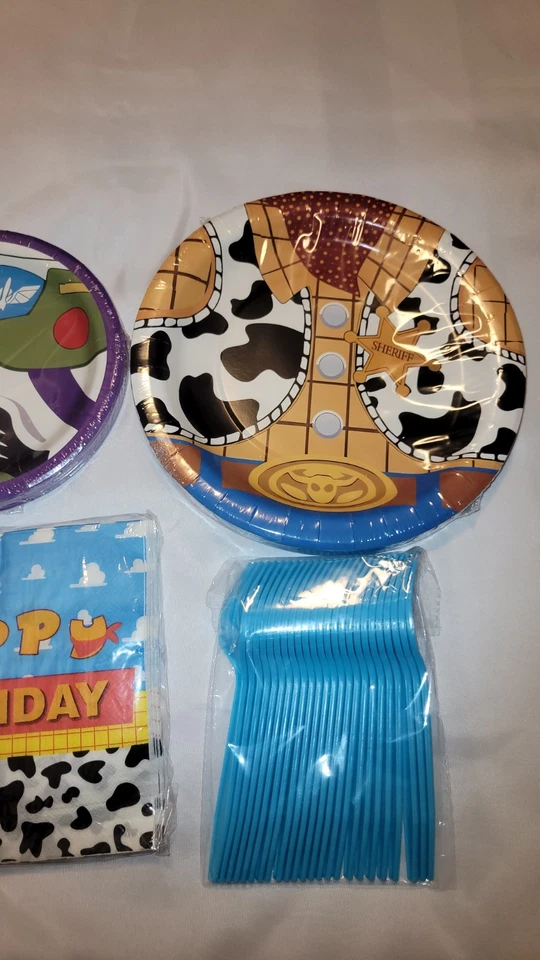 Suministros de fiesta de cumpleaños Toy Story, juego de decoraciones de fiesta Toy Story para niños Foto 3 de 4