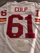 Curley Culp Autographed/Signed Jersey Beckett White Custom Jersey 