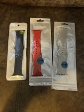 3 SILICON BRAND NEW WATCH 2-PIECE BANDS 42/44 UNUSED IN PACKAGE APPLE COMPATIBLE