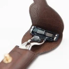 Captain Fawcett's Handcrafted Mach 3 Razor (CF.90) with a Luxury Leather Case