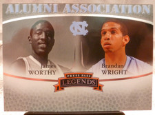 2007 Press Pass Legends Alumni Association James Worthy Brandan Wright #7 NM/MT