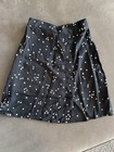 H&M Black Polka Dot Button Down Skirt A-line Mini Flare Size 0 — photo 1