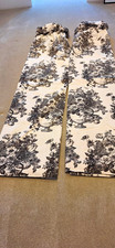 Clarke And Clarke Urn Fabric Curtains With Puff Ball Header