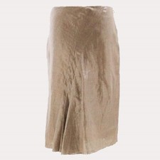 John Galliano Linen Skirt Size M Beige Silver 100 Linen