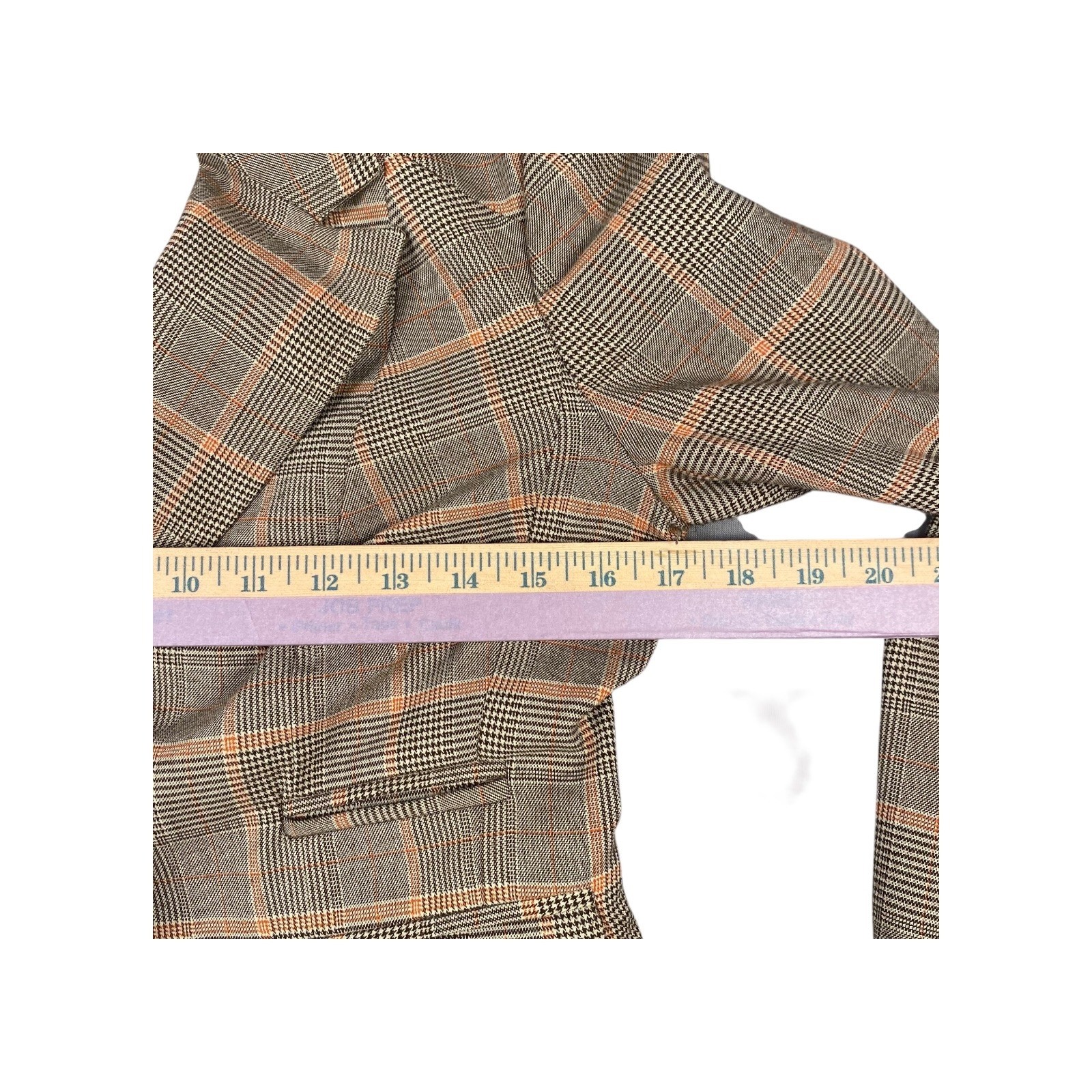 Michael Kors Plaid Blazer Women's Size 4 Brown Orange Single Button Jacket image 3