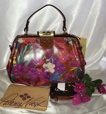 Patricia Nash Summer Floral Collection Gracchi Multicolor Satchel NWT   Leather
