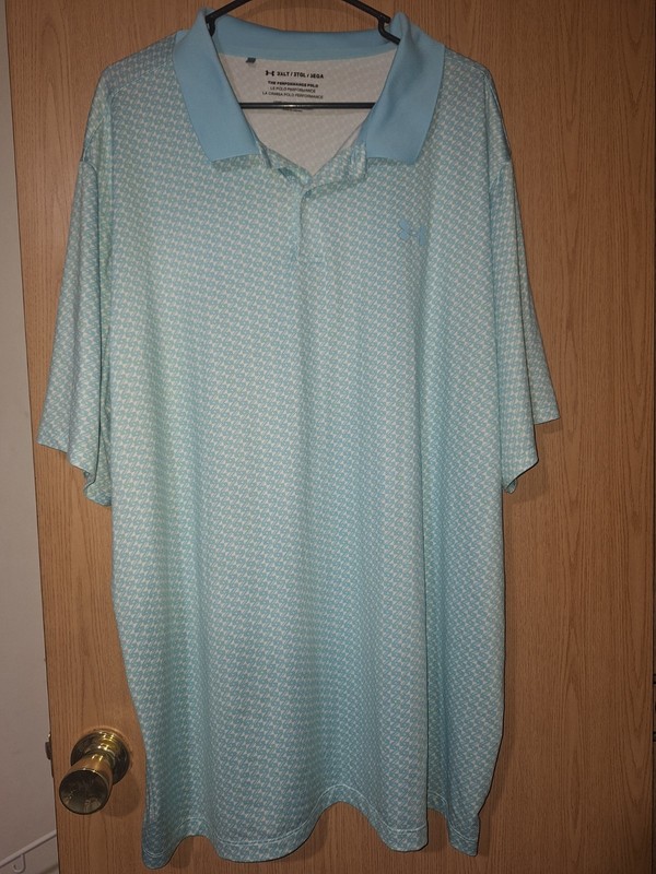 Men's 3XL Under Armour Golf Polo  Short Sleeve Shirt Light Blue