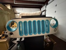 07-18 Jeep Wrangler Jk Jku Front Grille Off White Color Turquoise Blue Inserts