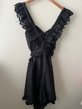 River Island Playsuit Size S 10-12 New Black Sun Shop Diamante Beach Summer Hols