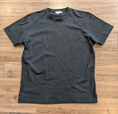 Sunspel England 1860 T-Shirt Mens 2XL Heather Charcoal Cotton SS Crew Neck 