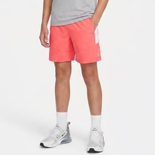 DSG Boys All Sport Short Cabana Coral White L 14-16 Moisture Wicking
