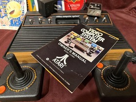 Atari CX 2600 Console 6-Switch Woodgrain PAC Man Asteroids Combat W Boxes A5