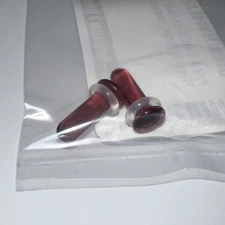 Pair of Glass Single Flared Simple Plugs: 6g Purple, Standard Length