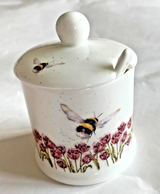 Wrendale Royal Worcester Flug der Hummel Honig Konserviertopf + Löffel