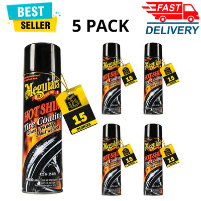 (Pack of 5) Meguiar's Hot Shine High Gloss Tire Coating, G13815, 15 oz, Aerosol